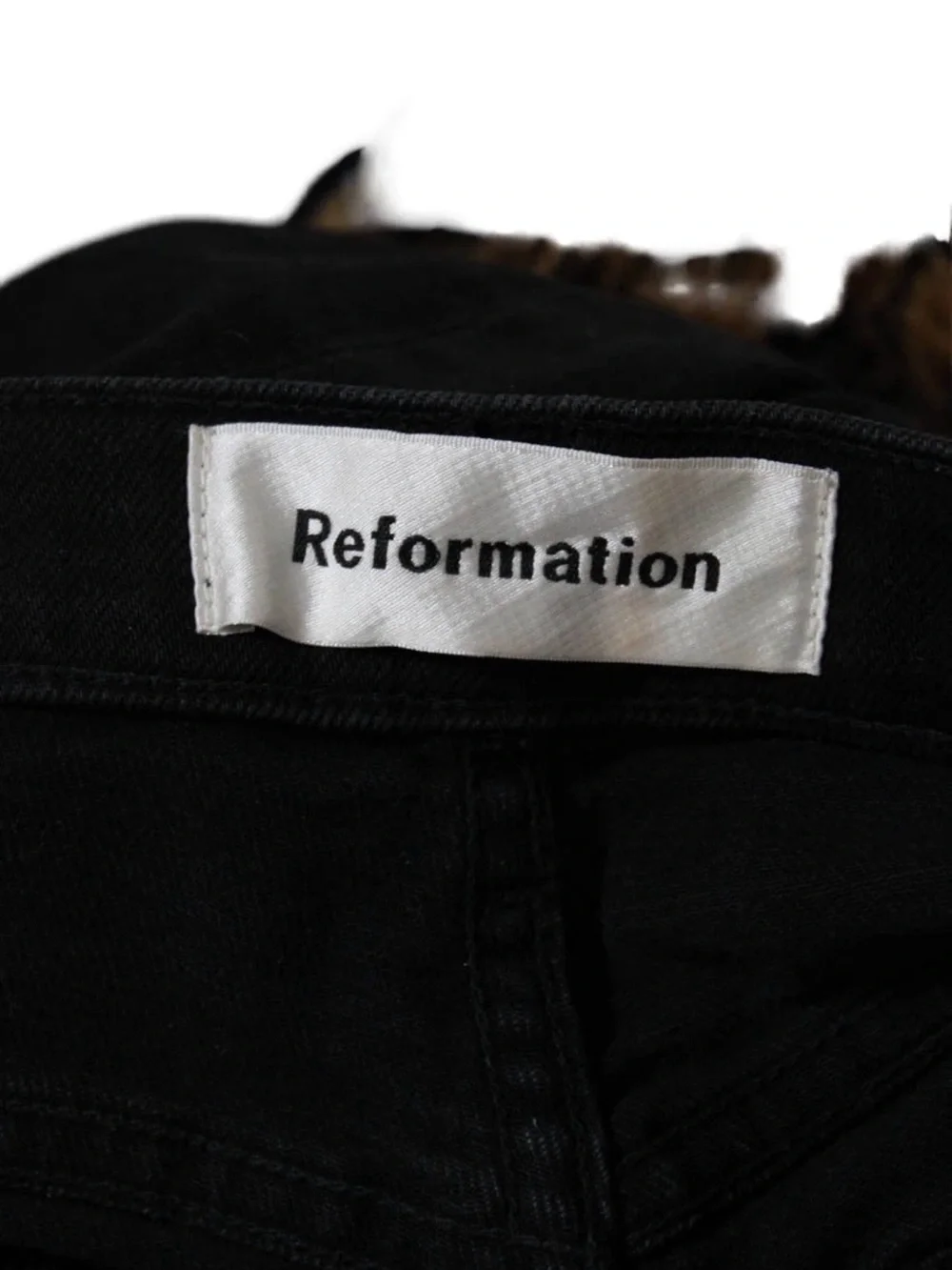Reformation Camille Skinny Jeans in Black High Rise Distressed Knee Size 26